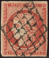 Vermillon Vif. No 7a, Nuance Foncée, Jolie Pièce. - TB. - RR - 1849-1850 Cérès