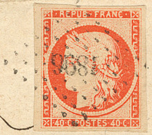 Impression Défectueuse. No 5l, Obl Pc 1896 Sur Fragment De Lettre. - TB. - R - 1849-1850 Cérès