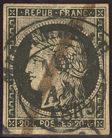 10 Janvier 1849, Sur N°3 Obl Cad Type 14 De Mirambeau + Plume. - TB - 1849-1850 Cérès