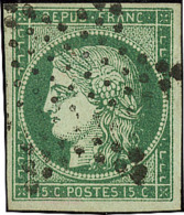 No 2d, Vert Très Foncé, Obl étoile, Jolie Pièce. - TB. - R - 1849-1850 Cérès