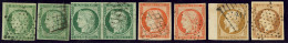 Nos 2 (2), 2c Paire Horizontale, 5, 5b, 9, 9c, Tous états - 1849-1850 Cérès