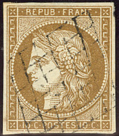 No 1d, Bistre Verdâtre Foncé, Petites Marges Mais Jolie Pièce. - TB (cote Yvert) - 1849-1850 Cérès