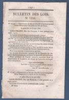 1845 BULLETIN DES LOIS - PAIR DE FRANCE BONNEMAINS / DOGUEREAU / DURRIEU / FULCHIRON / GIROT DE L'ANGLADE / HARTMANN ... - Décrets & Lois