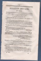 1845 BULLETIN DES LOIS - ELEVATIONS A LA DIGNITE DE PAIRS DE FRANCE - CHEMIN DE FER ROUEN AU HAVRE / DIEPPE FECAMP - Décrets & Lois