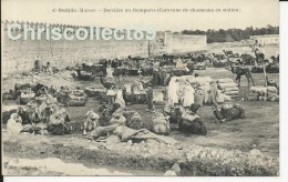 Carte Postale : Oudjda - Derrière Les Remparts ( Caravane De Chameaux En Station ) - Ouargla
