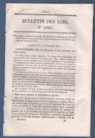 1845 BULLETIN DES LOIS - CREANCES MINISTERES - CONSCRIPTION 14000 JEUNES SOLDATS CLASSE DE 1844 - - Décrets & Lois