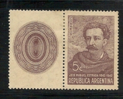 ARGENTINA - # 420cz - 1942 Jose Manuel Estrada Con COMPLEMENTO OVALO IZQUIERDO - MINT H - Ongebruikt