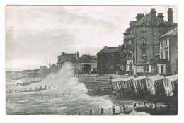 RB 1090 - Early Postcard - Rough Sea & Bathing Huts West Parade - Bognor Sussex - Bognor Regis