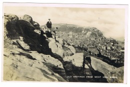 RB 1090 - 1930 Real Photo Postcard - Old Hastings From West Hill Rocks - Hastings Sussex - Hastings