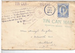 TONGA TOGA CORREO POR LATA TIN CAN MAIL CC A NUEVA ZELANDA 1936 STEAMER MONOWA - Sonstige (See)