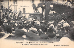 77-NEMOURS - FËTE FEDERALE DES AMICALES JUIN 1912 -MR DUMESNIL DEPUTE PRONONCANT SON DISCOURS - Nemours