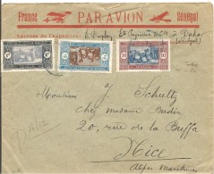 Senegal, 1926, Dakar To Nice, 3 Timbre, Par Avion,  Voir Scans! - Briefe U. Dokumente