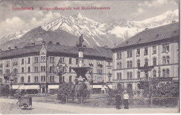 Innsbruck - Maragarethenplatz Mit Rudolfsbrunnen (animation, Triporteur, Fritz Gratl) - Innsbruck