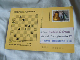 ECHECS - CHESS - SCHACH - Carte Joyeux -SCACCHI -Chess Correspondence - NOVI SAN CROATIA - Schach