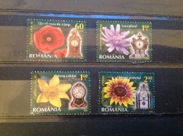 Roemenië / Romania - Serie Bloemen En Uurwerken 2013 Very Rare! - Used Stamps