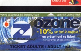 TICKET BUS  FRANCE  NOUVELLE -CALEDONIE  KARUIA BUS  Ozone - World