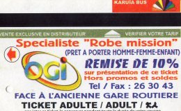 TICKET BUS  FRANCE  NOUVELLE -CALEDONIE  KARUIA BUS  OGI - World