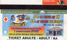 TICKET BUS  FRANCE  NOUVELLE -CALEDONIE  KARUIA BUS  Superlab - World