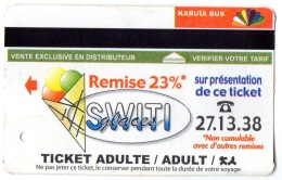 TICKET BUS  FRANCE  NOUVELLE -CALEDONIE  KARUIA BUS  Switi - Mondo