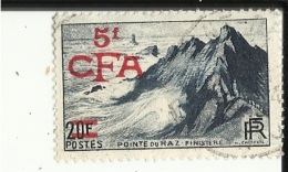 1 Timbre De France No 764 _ 1946 (Pointe Du Raz) 20f  Surchargé 5 F   C F A - Autres & Non Classés