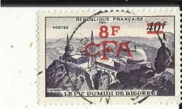 1 Timbre De France No 916_ 1951 (Pic Du Midi De Bigorre) 40f  Surchargé 8 Fr   C F A - Sonstige & Ohne Zuordnung