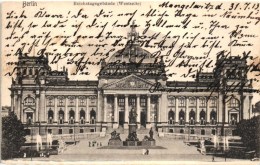Berlin Reichstagsgebäude (Westseite) Used With Stamp Germany (2 Scans) - Tiergarten