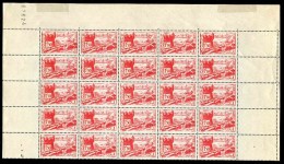 Demi-feuille De 25 Timbres** De 1939-42 "1,50 F. - Rose - Rempart De Salé" (YT 187) - Unused Stamps
