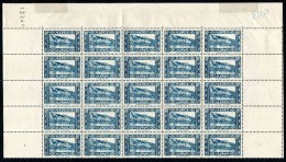 Demi-feuille De 25 Timbres** De 1939-42 "80 C. - Vert - Vallée Du Draa" (YT 179) - Unused Stamps