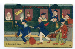 CPA  Illustrateur  :  Départ De La Classe Pour La Marine Française   1921   A  VOIR  !!!!!!! : - Humour