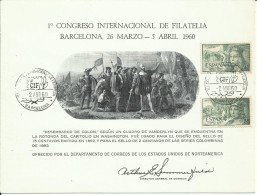 ESPAÑA PRUEBA RECUERDO EN NEGRO CON MATASELLO ESPAÑOL DEL CONGRESO - Hojas Conmemorativas