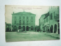 82 MONTPEZAT DE QUERCY PLACE DE LA MAIRIE 1938 CIRCULEE DOS DIVISE BON ETAT P.P. 58.1 VERTE - Montpezat De Quercy