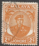 Johore (Malaysia). 1949 Sultan Sir Ibrahim. 2c Orange Used. SG 134 - Johore