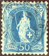 Schweiz Stehende Helvetia 1895-10-09 Abart Zu#70C.2.27I Bogenförmig.Strich Stark - Plaatfouten