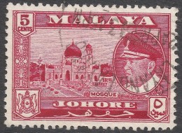 Johore (Malaysia). 1960 Sultan Sir Ismail. 5c Used. SG 158 - Johore
