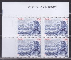 = Jouffroy D'Abbans Bicentenaire De La Navigation à Vapeur 4 Timbres 5044 Coin Daté 29.01.16 TD 205 6586191 à 1.25€ - 2010-2019