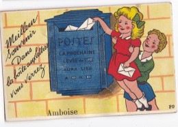 AMBOISE. -Meilleur Souvenir  . Carte à Système . Dépliant 10 Vues à L'intérieur De La Boîte à Lettres - Amboise