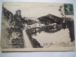 Les Quais , Belle Carte , Rare , 1908 - Luzech