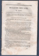 1845 BULLETIN DES LOIS - POSTE FRANCE CANTON DE BERNE / CANTON DE GENEVE / NEUCHATEL VALANGIN / VAUD / ZURICH - CONDAT - Décrets & Lois