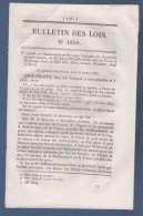 1845 BULLETIN DES LOIS - POSTE FRANCE CANTONS DE BALE VILLE BERNE GENEVE NEUCHATEL VAUD ZURICH - BUDGET DES CULTES - Décrets & Lois