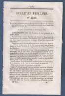 1845 BULLETIN DES LOIS - CHEMIN DE FER PARIS STRASBOURG - CHEMIN DE FER TOURS A NANTES - PONT BEAULIEU AUZAT PUY DE DOME - Décrets & Lois