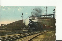 USA80   --   PASSENGER TRAIN LEAVING UNION STATION   --  ST. LOUIS  --  1910  --  BAHNHOF, LA GARE, ZUG - St Louis – Missouri
