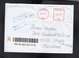 R-COVER / MASHINE CANCEL MACEDONIA ** - Cartas & Documentos