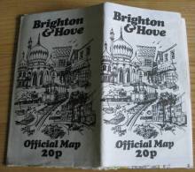 Plan De La Ville De Brighton And Hove Avec Liste Des Rues Et Emplacement Des Curiosités + Qq Pubs - Europe