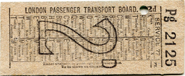 Ticket De Transport Du ''London Passenger Transport Board'' (Londres - Royaume-Uni) (Recto-Verso) - Europe