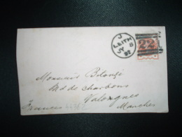 LETTRE Tronquée TP ONE HALF PENNY OBL.MEC. J LEITH JY 8 92 - Brieven En Documenten