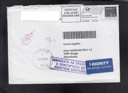 R-COVER / MACEDONIA SEAL DAMAGE LETTER ** - Covers & Documents