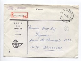 Lettre En Franchise Recommandée De La Régie Des Postes C.Ghislenghien 3/4/75 Doc Postal W 488 Bis Et 7822 V.BXL AP912 - Portofreiheit