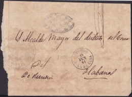 1861-H-26 CUBA SPAIN ESPAÑA. ISABEL II. OFFICIAL MAIL. 1861. CORREO OFICIAL REMEDIOS A LA HABANA. - Prephilately