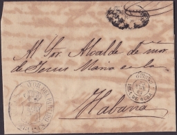 1863-H-20 CUBA SPAIN ESPAÑA. ISABEL II. OFFICIAL MAIL. 1863. CORREO OFICIAL SOBRE DE GUINES A LA HABANA. - Prephilately