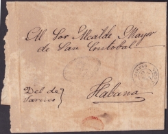 1863-H-22 CUBA SPAIN ESPAÑA. ISABEL II. OFFICIAL MAIL. 1863. CORREO OFICIAL SOBRE DE JARUCO A LA HABANA. - Prephilately